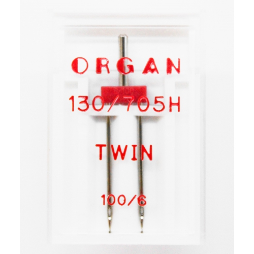Иглы Organ TWIN двойные 130/705H №100 - фото в интернет–магазине швейных машинок и аксессуаров в Украине - Sewgroup