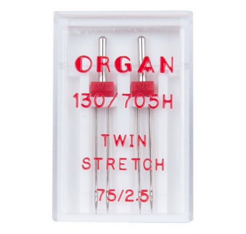 Иглы Organ TWIN STRETCH двойные 130/705H №75 - фото в интернет–магазине швейных машинок и аксессуаров в Украине - Sewgroup